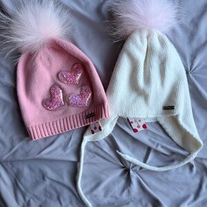 NWT Bari Lynn Pink and White Hats